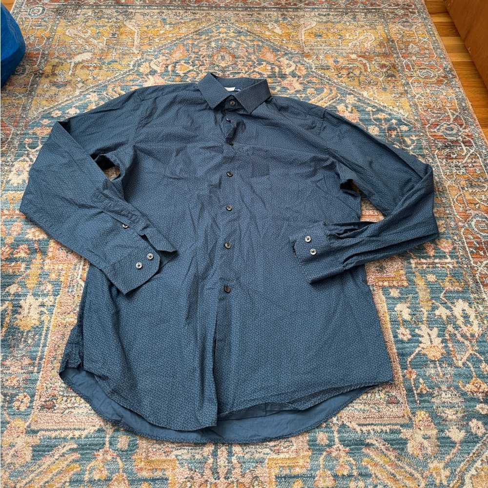 Blue Paisley Patterned Button Up Shirt - 14th & Union